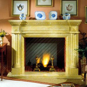 Fireplace Yellow Marble