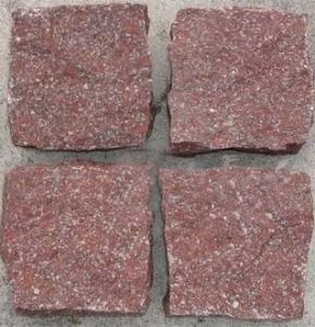 Redporphyry cobbles split