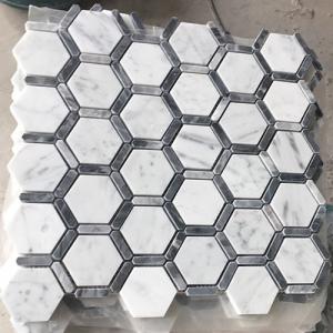Carrara white mosaic CA0015