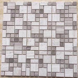 white wood mosaic wm0014